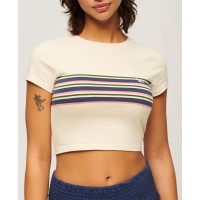 къса,блуза,дамски,топове,superdry,vintage,stripe,crop,short,sleeve,top,oatmeal,stripe,(beige)