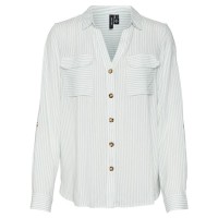 риза,с,дълъг,ръкав,дамски,блузи,дамски,ризи,vero,moda,bumpy,long,sleeve,shirt,silt,green,stripes,snow,white,(white)