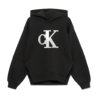 суичър,детски,блузи,calvin,klein,jeans,metallic,satin,monogram,hoodie,black,(black)