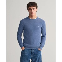 блуза,мъжки,пуловери,gant,8040521,sweater,denim,blue,mel,(blue)