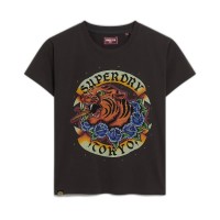 тениска,дамски,тениски,superdry,tattoo,rhinestone,fitted,short,sleeve,t,shirt,carbon,black,(multicolor)