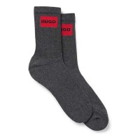 чорапи,мъжки,чорапи,hugo,rib,lab,col,cc,10258034,socks,2,pairs,medium,grey,(grey)