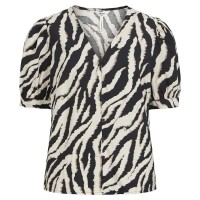 дамски,блузи,дамски,ризи,object,jacira,short,sleeve,blouse,sandshell,aop,black,fossil,zebra,aop,(multicolor)