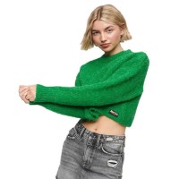 блуза,дамски,пуловери,дамски,плетени,дрехи,superdry,vintage,textured,crop,sweater,green,(bright,green)
