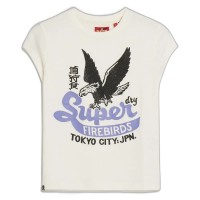 тениска,дамски,тениски,superdry,embellished,poster,cap,short,sleeve,t,shirt,winter,white,(white)