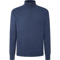 блуза,мъжки,пуловери,дамски,пуловери,hackett,cotton,cashmere,half,zip,sweater,blue,(navy)
