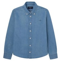 риза,с,дълъг,ръкав,детски,ризи,hackett,washed,denim,long,sleeve,shirt,blue