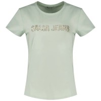 тениска,дамски,тениски,salsa,jeans,beads,detail,branding,short,sleeve,t,shirt,light,green,(green)