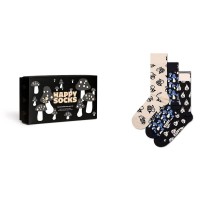 чорапи,мъжки,чорапи,дамски,чорапи,happy,socks,monochrome,magics,gift,set,half,long,socks,3,pairs,multicolor,(black)
