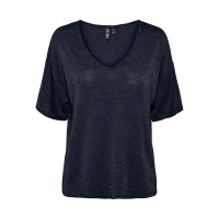тениска,мъжки,тениски,дамски,тениски,pieces,billo,oversized,short,sleeve,v,neck,t,shirt,blue,(sky,captain,detail,gold,lurex)