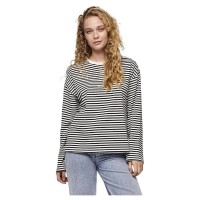 тениска,дамски,тениски,pieces,sadie,long,sleeve,t,shirt,brown,(cloud,dancer,stripes,black)
