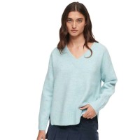 блуза,дамски,пуловери,дамски,плетени,дрехи,superdry,oversized,v,neck,sweater,light,sky,blue,marl,(blue)