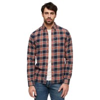 карирана,риза,мъжки,ризи,superdry,vintage,check,long,sleeve,shirt,orange,(navy,check)
