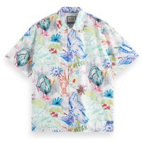 риза,с,къс,ръкав,мъжки,ризи,scotch,&,soda,swan,short,sleeve,shirt,aqua,swan,(multicolor)