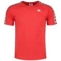 тениска,детски,тениски,kappa,coen,slim,222,banda,short,sleeve,t,shirt,red,white,antique,(red)