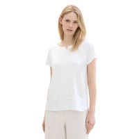тениска,дамски,тениски,tom,tailor,fabric,mix,short,sleeve,t,shirt,whisper,white,(white)