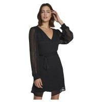 рокля,дамски,поли,и,рокли,vila,falia,smock,long,sleeve,dress,black,(black)