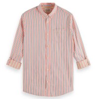 риза,с,дълъг,ръкав,мъжки,ризи,scotch,&,soda,dobby,long,sleeve,shirt,coral,stripe,(orange)