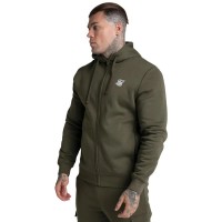блуза,мъжки,пуловери,siksilk,essential,funnel,full,zip,sweatshirt,khaki,(green)