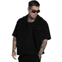 риза,с,къс,ръкав,мъжки,ризи,siksilk,utility,short,sleeve,shirt,black