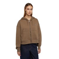 блуза,дамски,блузи,dickies,oakport,full,zip,sweatshirt,brown,(mushroom)
