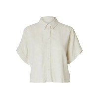 риза,с,къс,ръкав,дамски,ризи,selected,viva,short,sleeve,shirt,beige,(sandshell)