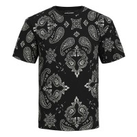 тениска,мъжки,тениски,дамски,тениски,jack,&,jones,paisley,short,sleeve,t,shirt,black,(black)