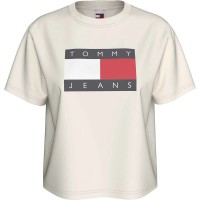 тениска,дамски,тениски,tommy,jeans,bxy,flag,ext,short,sleeve,t,shirt,ancient,white,(white)