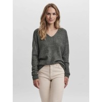 блуза,дамски,пуловери,дамски,плетени,дрехи,vero,moda,crew,lefile,v,neck,sweater,balsam,green,melange,(green)