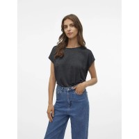 тениска,мъжки,тениски,дамски,тениски,vero,moda,lava,plain,lurex,strip,short,sleeve,t,shirt,black,(black,stripes,silver,lurex)