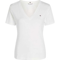 тениска,дамски,тениски,tommy,hilfiger,slim,cody,short,sleeve,v,neck,t,shirt,nos,ecru,(white)