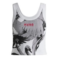 тениска,дамски,тениски,hugo,deniz,lb,10257055,sleeveless,t,shirt,white,(white)
