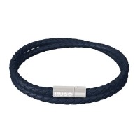 бижутерия,hugo,doublebraid,10253573,bracelet,navy,(silver)