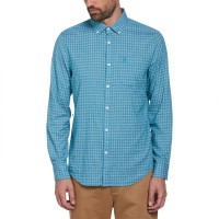 риза,с,дълъг,ръкав,мъжки,ризи,original,penguin,text,dobby,plaid,long,sleeve,shirt,tahitian,tide,(blue)