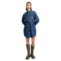 рокля,дамски,поли,и,рокли,g,star,relaxed,drawcord,long,sleeve,short,dress,faded,noosa,blue,(blue)