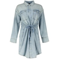рокля,дамски,поли,и,рокли,g,star,relaxed,drawcord,long,sleeve,short,dress,blue,(sun,faded,blue,mist)