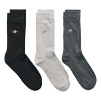 чорапи,мъжки,чорапи,gant,9960270,socks,3,pairs,black,grey,(charcoal,melange)