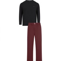 пижама,мъжки,пижами,calvin,klein,000nm2850e,long,sleeve,pyjama,red,black,(black,top,syrah,btm)