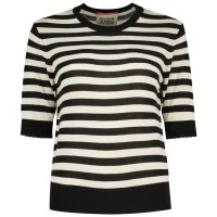 блуза,дамски,пуловери,дамски,плетени,дрехи,scotch,&,soda,177708,short,sleeve,sweater,white,black,(black,and,white,stripe)