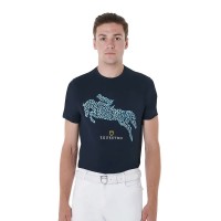 тениска,мъжки,тениски,дамски,тениски,equestro,jump,cotton,short,sleeve,t,shirt,blue,(navy)