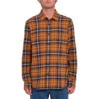 риза,с,дълъг,ръкав,дамски,ризи,мъжки,ризи,volcom,caden,plaid,long,sleeve,shirt,brown,(chestnut,brown)