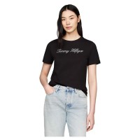 тениска,дамски,тениски,tommy,hilfiger,script,short,sleeve,t,shirt,nos,black,(black)