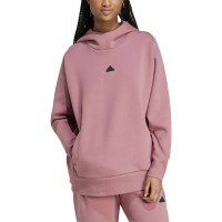 суичър,дамски,блузи,adidas,z.n.e.,overhead,hoodie,pink,(preloved,crimson)