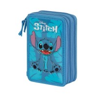 канцеларски,принадлежности,karactermania,disney,lilo,and,stitch,sit,filled,triple,pencil,case,blue