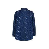 риза,с,дълъг,ръкав,дамски,блузи,дамски,ризи,lee,shirred,long,sleeve,shirt,dotted,indigo,(blue)