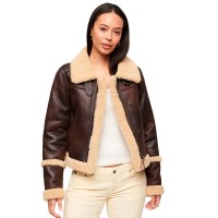 яке,мъжки,якета,дамски,якета,и,палта,superdry,faux,shearling,crop,jacket,brown,(dark,brown)