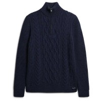 блуза,мъжки,пуловери,дамски,пуловери,superdry,jacob,cable,half,zip,sweater,blue,(indigo)