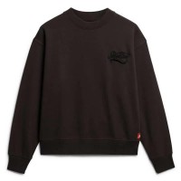 блуза,дамски,блузи,superdry,workwear,embroiderer,loose,sweatshirt,bison,black,(brown)