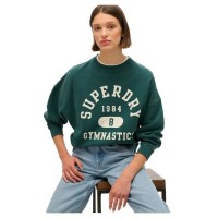 блуза,дамски,блузи,superdry,athletic,oversize,printed,crew,sweatshirt,dark,pine,green,(green)