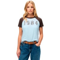 тениска,дамски,тениски,superdry,athletic,raglan,fitted,short,sleeve,t,shirt,blue,(blue,fog,dark,chocolate,brown)